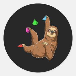 Sticker Rond Paresseux d'escalade de bloc et de rocher
