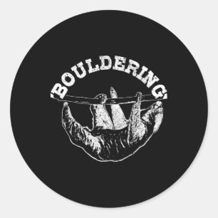 Sticker Rond Paresseux d'escalade drôle grimpeur de blocs Bould