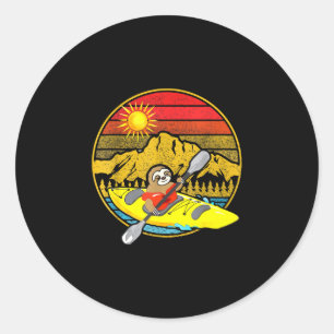 Sticker Rond Paresseux en kayak paresseux kayak