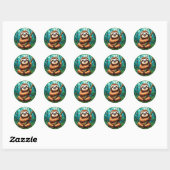 Sticker Rond Paresseux Mignon (Feuille)