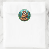 Sticker Rond Paresseux Mignon (Sac)