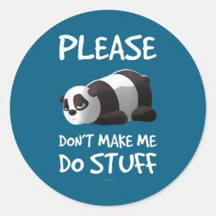 Sticker Rond Paresseux Panda S'il Vous Plaît N'