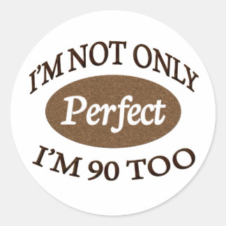 Sticker Rond Parfait 90 ans