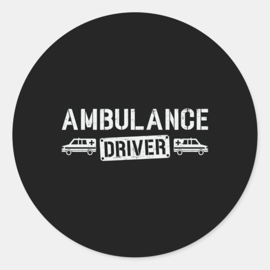 Sticker Rond Parfait Chauffeur Ambulance Param Urgence (Devant)