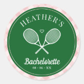 Sticker Rond Parfait Match Dernier Swing Tennis Bachelorette (Devant)