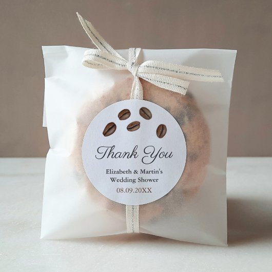 Sticker Rond Parfait Mélange Aquarelle Merci de fèves de café