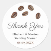 Sticker Rond Parfait Mélange Aquarelle Merci de fèves de café (Devant)