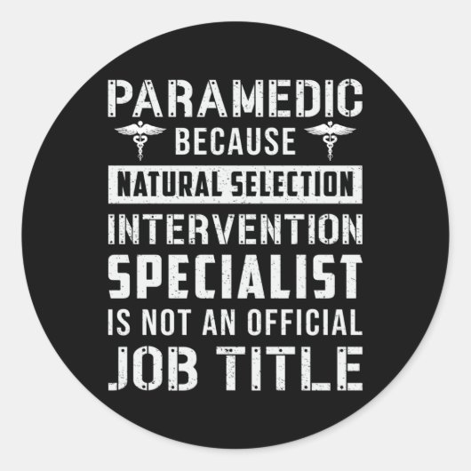 Sticker Rond Parfait parce que sélection naturelle Ambulance EM (Devant)