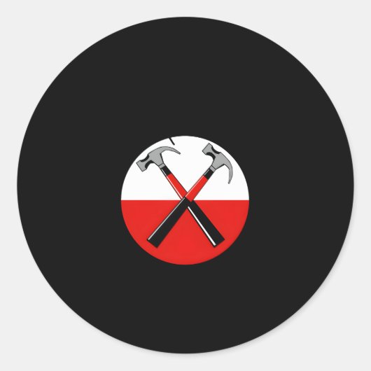 Sticker Rond Parfait S Deux Marteaux Se Croisent Pour (Devant)