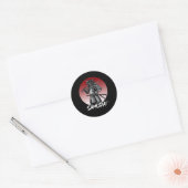 Sticker Rond Parfait Samurai rétro honoré - noir et blanc (Enveloppe)