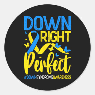 Sticker Rond Parfaitement syndrome de Down sensibilisation homm