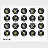 Sticker Rond Parfois, J'Obtiens L'Heebee Jeebees Bee Pun Dark B (Feuille)