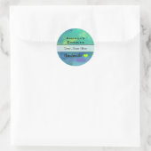 Sticker Rond Parfum Abstrait de bougie verte et bleue (Sac)
