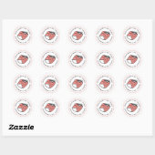 Sticker Rond Parfum de glace à la fraise (Feuille)