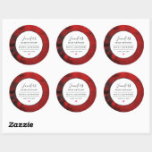 Sticker Rond Parfum de savon Abstrait noir et rouge moderne (Feuille)