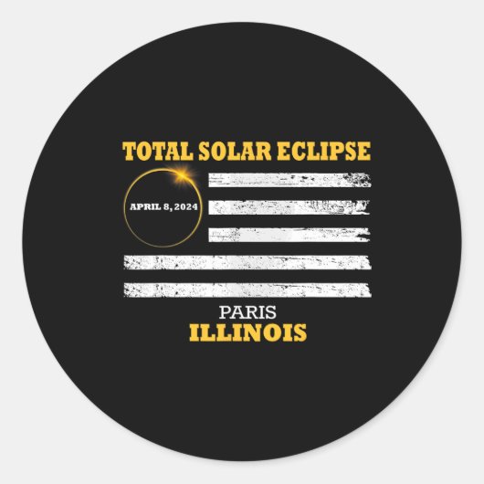 Sticker Rond Paris 2024 Solar Eclipse 2024 040824 Eclipse (Devant)