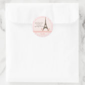 Sticker Rond Paris au printemps Fille Baby shower Favoriser (Sac)