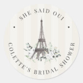 Sticker Rond Paris Bloom | Tour Eiffel florale pour enterrement (Devant)