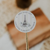 Sticker Rond Paris Bloom | Tour Eiffel florale pour enterrement
