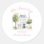 Sticker Rond Paris Bridal Shower Parisian Cafe (Devant)