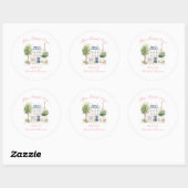 Sticker Rond Paris Bridal Shower Parisian Cafe (Feuille)