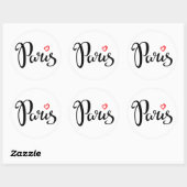 Sticker Rond Paris Brush Lettering (Feuille)