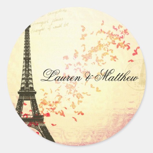 Sticker Rond Paris en amour - Tour Eiffel (Devant)