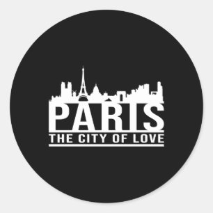 Sticker Rond Paris France City Cityscape Skyline Drôle cadeau