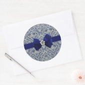 Sticker Rond Paris Paisley Indigo (Enveloppe)