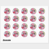 Sticker Rond Paris romantique (Feuille)