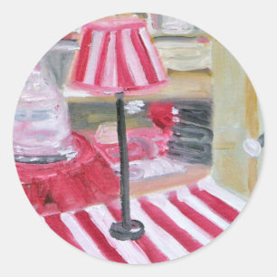 Sticker Rond Paris romantique