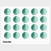 Sticker Rond Paris ; Seafoam Green Damask (Feuille)