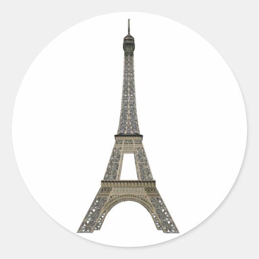 Sticker Rond Paris : Tour Eiffel : Dessin vectoriel : (Devant)