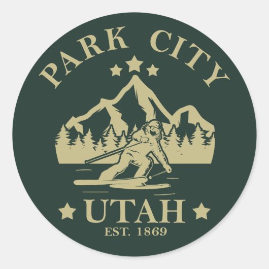 Sticker Rond Park City Utah ski (Devant)