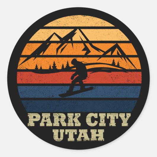 Sticker Rond Park city Utah vintage (Devant)
