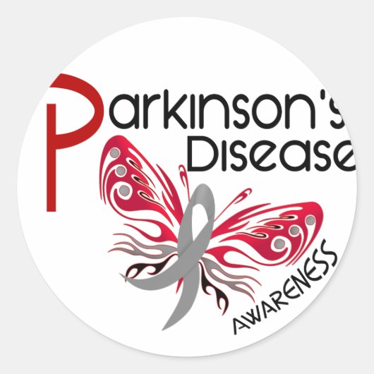 Sticker Rond Parkinsons Maladie BUTTERFLY 3.1 (Devant)