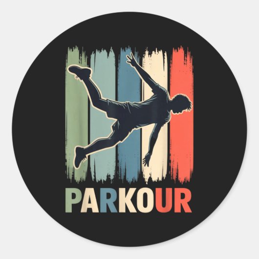 Sticker Rond Parkour, Urban Gymnast, Traceur, Runner  (Devant)