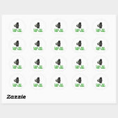 Sticker Rond Parle à la queue de mouffette (Feuille)