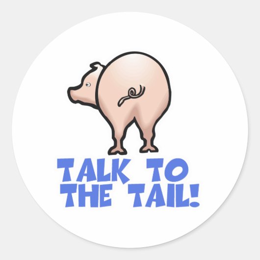 Sticker Rond Parle au cochon Queue de cochonnet (Devant)