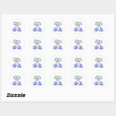 Sticker Rond Parle au Lapin de Queue de Bunny (Feuille)
