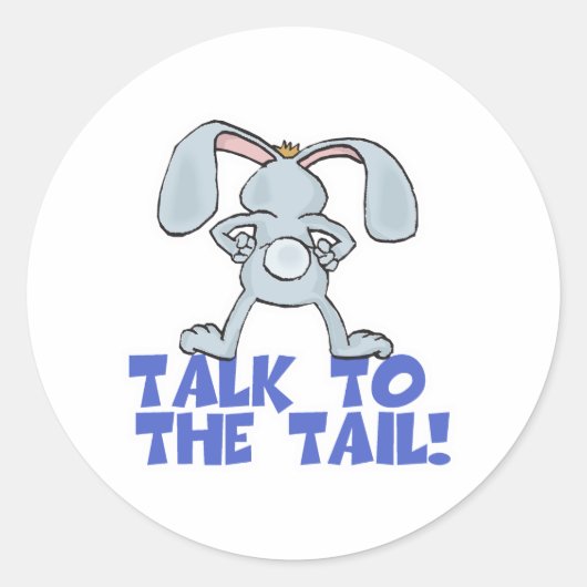 Sticker Rond Parle au Lapin de Queue de Bunny (Devant)