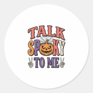 Sticker Rond Parle Fantôme À Moi Vintage Halloween Conception D