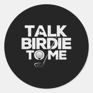 Sticker Rond Parle Oiseau à Moi - Golfeur Amateur de Golf Putti