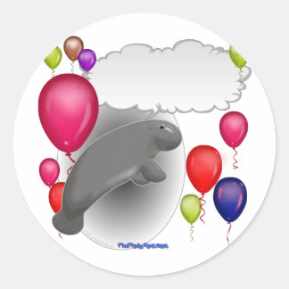Sticker Rond Parler à Manatee Party
