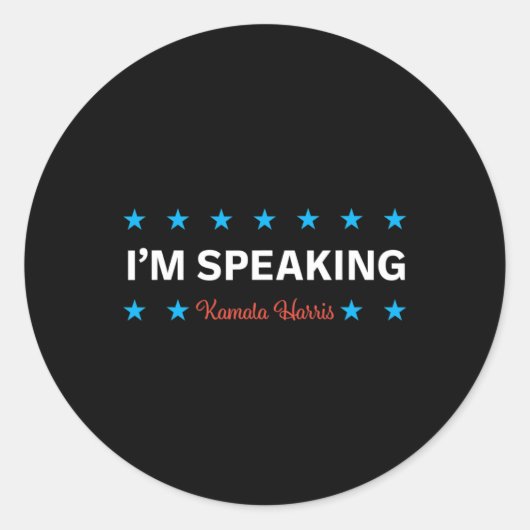 Sticker Rond Parler de Kamala Harris (Devant)