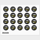 Sticker Rond Parler Fluent Asl Fun Deaf (Feuille)