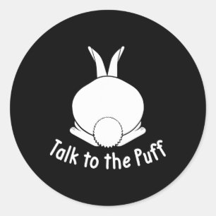 Sticker Rond Parlez Au Lapin De Puffin De Mignonne Lapin De Pâq