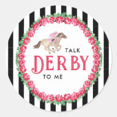 Sticker Rond Parlez Derby à Moi | Mariage Derby Shower (Devant)