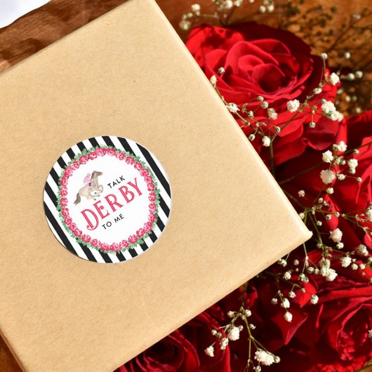 Sticker Rond Parlez Derby | Mariage Derby Shower de course de c