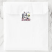 Sticker Rond Parlez doucement, mais en tournant un gros bâton!  (Sac)
